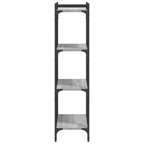 Bogreol 60x30x120 cm 4 hylder konstrueret træ grå sonoma-eg