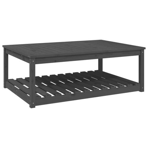 Havebord 121x82,5x45 cm massivt fyrretræ grå