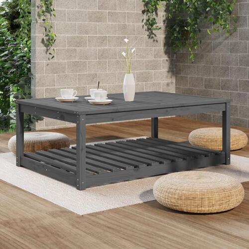 Havebord 121x82,5x45 cm massivt fyrretræ grå