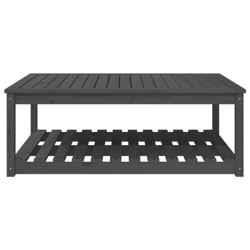 Havebord 121x82,5x45 cm massivt fyrretræ grå