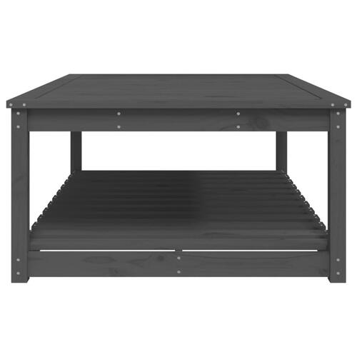 Havebord 121x82,5x45 cm massivt fyrretræ grå