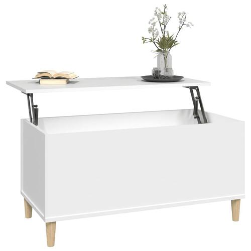 Sofabord 90x44,5x45 cm konstrueret træ hvid