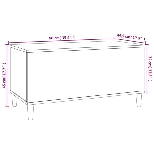 Sofabord 90x44,5x45 cm konstrueret træ hvid