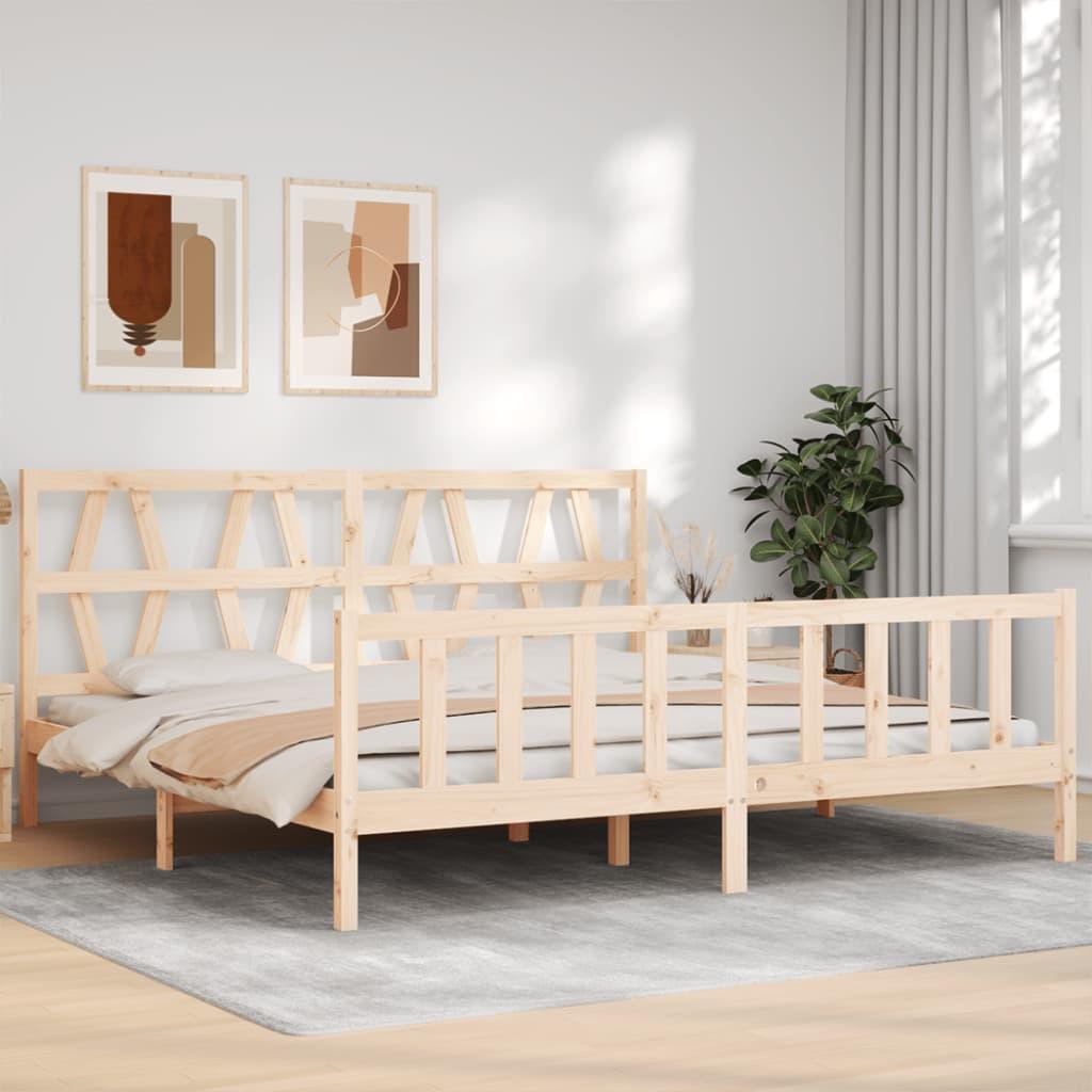 Sengeramme uden madras 200x200 cm massivt fyrretræ