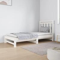 Daybed med udtræk 2x(90x190) cm massivt fyrretræ hvid