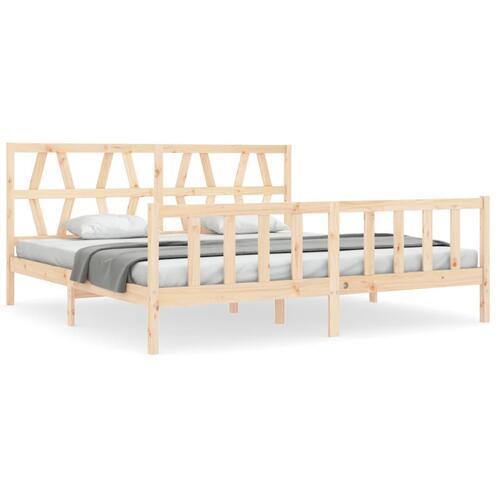 Sengeramme uden madras 200x200 cm massivt fyrretræ