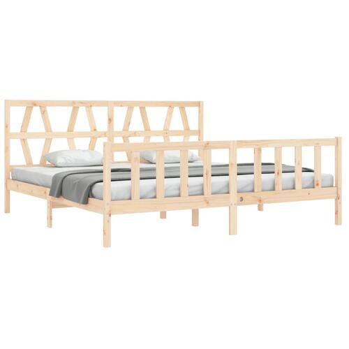 Sengeramme uden madras 200x200 cm massivt fyrretræ