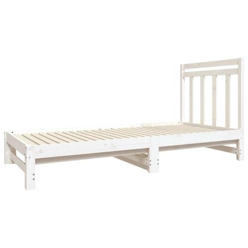 Daybed med udtræk 2x(90x190) cm massivt fyrretræ hvid