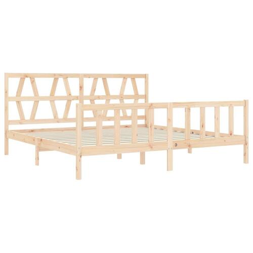 Sengeramme uden madras 200x200 cm massivt fyrretræ