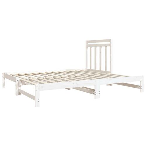 Daybed med udtræk 2x(90x190) cm massivt fyrretræ hvid