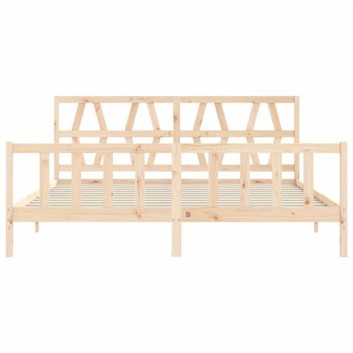 Sengeramme uden madras 200x200 cm massivt fyrretræ