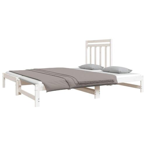 Daybed med udtræk 2x(90x190) cm massivt fyrretræ hvid
