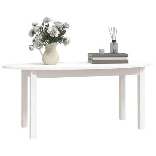 Sofabord 110x55x45 cm massivt fyrretræ hvid