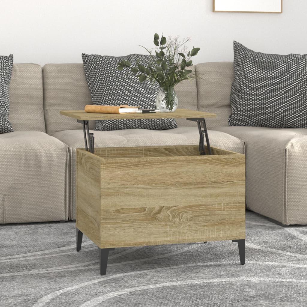 Sofabord 60x44,5x45 cm konstrueret træ sonoma-eg
