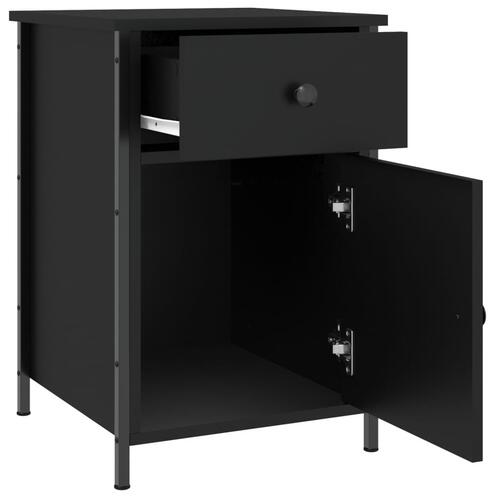 Sengeborde 2 stk. 40x42x60 cm konstrueret træ sort