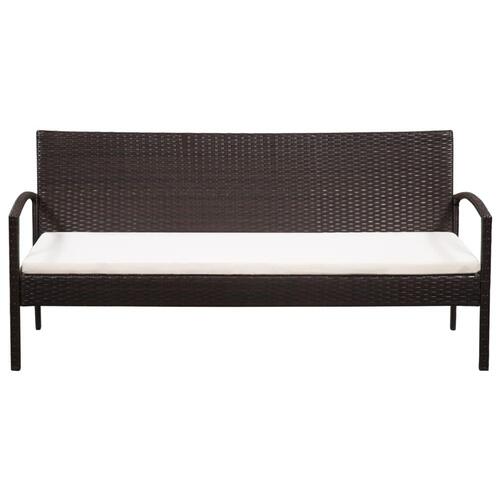 2-personers havesofa med hynder brun polyrattan