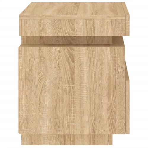 Sengeborde 2 stk. med LED-lys 40x39x48,5 cm sonoma-eg