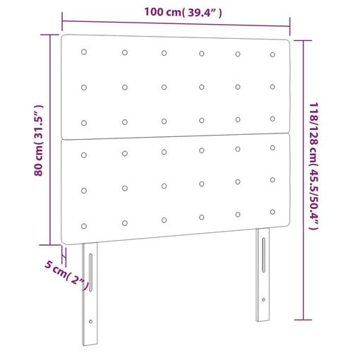 Sengegavl med LED-lys 100x5x118/128 cm kunstlæder sort