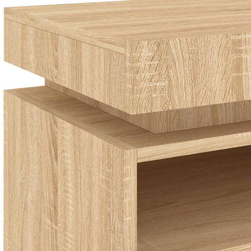 Sengeborde 2 stk. med LED-lys 40x39x48,5 cm sonoma-eg