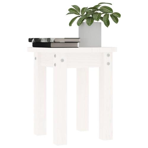 Sofabord Ø 35x35 cm massivt fyrretræ hvid