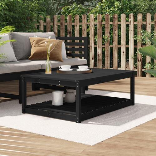Havebord 121x82,5x45 cm massivt fyrretræ sort