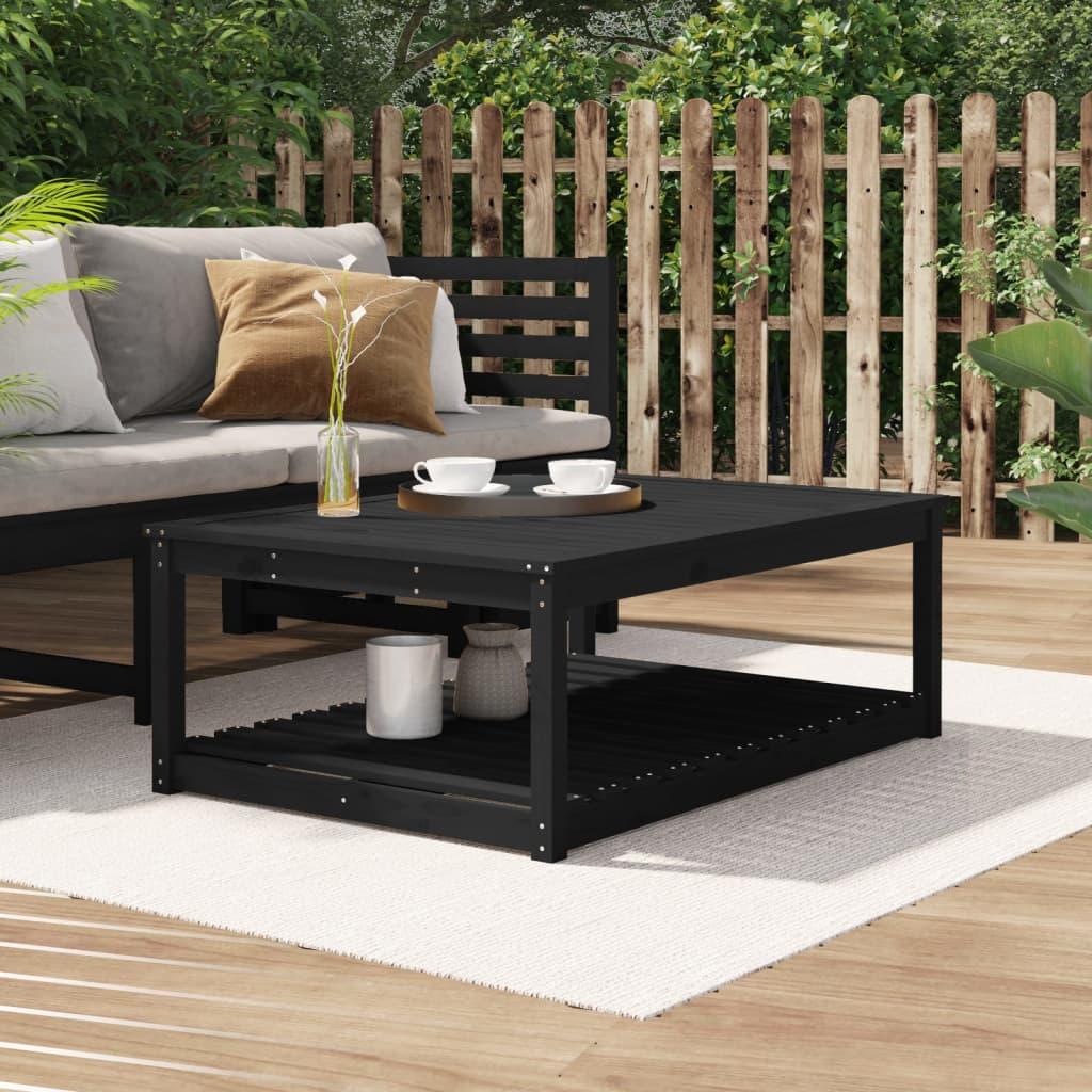 Havebord 121x82,5x45 cm massivt fyrretræ sort
