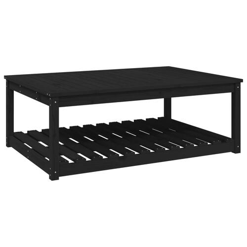 Havebord 121x82,5x45 cm massivt fyrretræ sort
