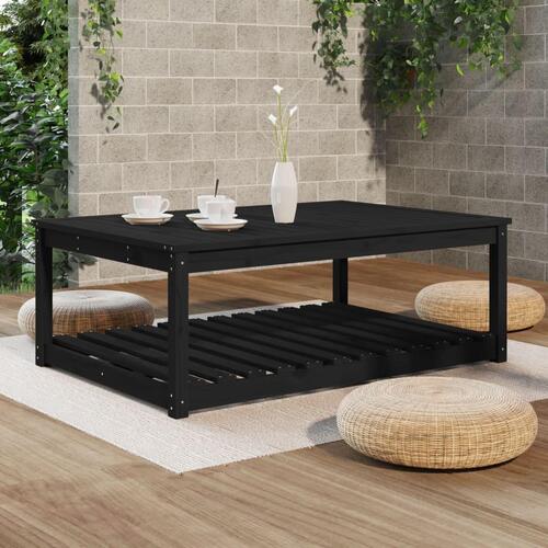 Havebord 121x82,5x45 cm massivt fyrretræ sort