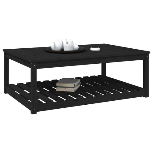 Havebord 121x82,5x45 cm massivt fyrretræ sort