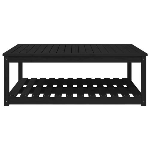 Havebord 121x82,5x45 cm massivt fyrretræ sort