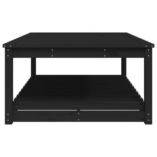 Havebord 121x82,5x45 cm massivt fyrretræ sort