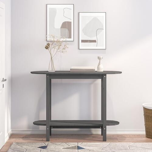 Konsolbord 110x40x80 cm massivt fyrretræ grå