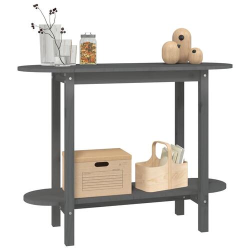Konsolbord 110x40x80 cm massivt fyrretræ grå
