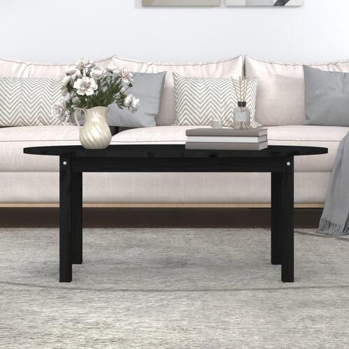 Sofabord 110x55x45 cm massivt fyrretræ sort