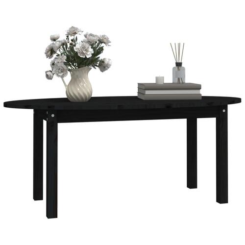 Sofabord 110x55x45 cm massivt fyrretræ sort