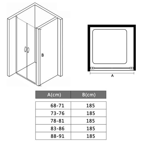 Brusedøre matteret ESG 70 x 185 cm