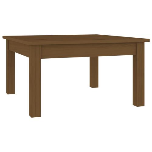 Sofabord 55x55x30 cm massivt fyrretræ gyldenbrun