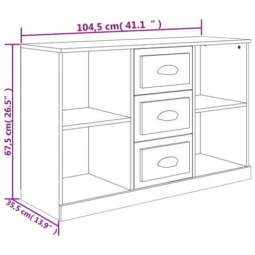 Skænk 104,5x35,5x67,5 cm konstrueret træ røget egetræsfarve