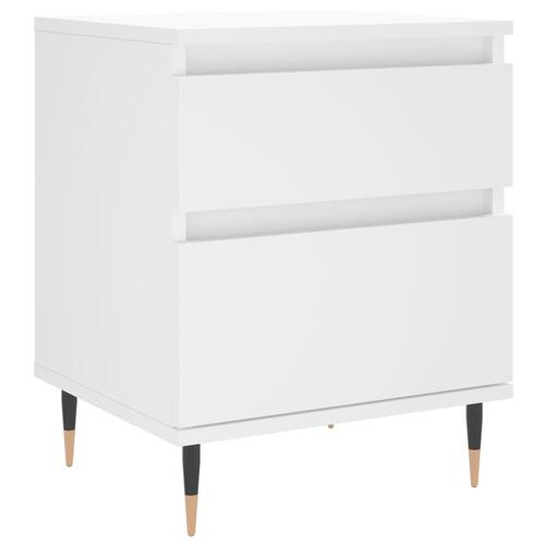 Sengebord 40x35x50 cm konstrueret træ hvid