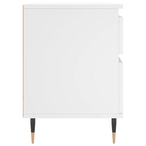 Sengebord 40x35x50 cm konstrueret træ hvid