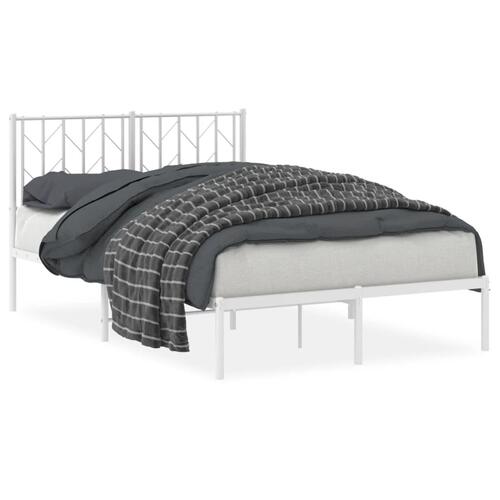 Sengeramme med sengegavl 120x200 cm metal hvid