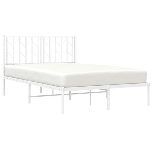 Sengeramme med sengegavl 120x200 cm metal hvid
