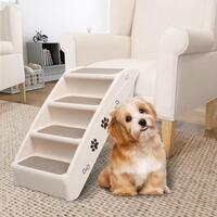 Foldbar hundetrappe 62x40x49,5 cm cremefarvet