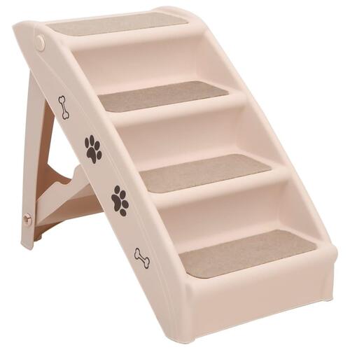 Foldbar hundetrappe 62x40x49,5 cm cremefarvet