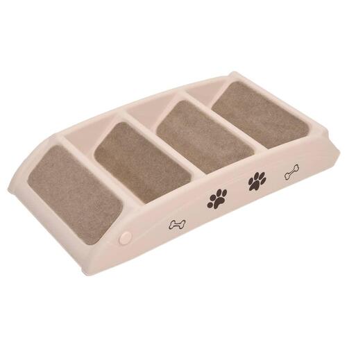 Foldbar hundetrappe 62x40x49,5 cm cremefarvet