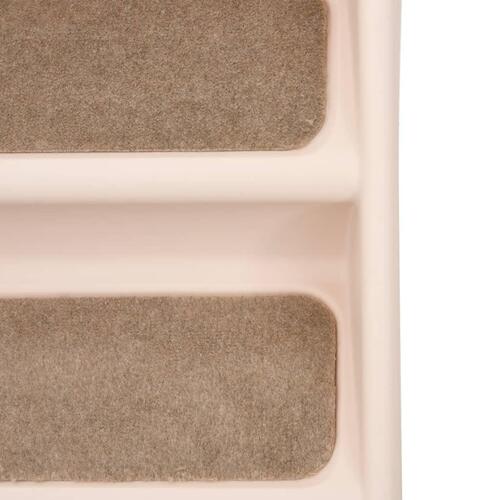 Foldbar hundetrappe 62x40x49,5 cm cremefarvet