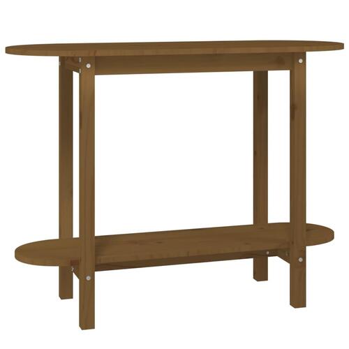 Konsolbord 110x40x80 cm massivt fyrretræ gyldenbrun