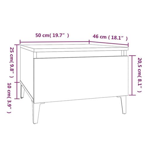 Sidebord 50x46x35 cm konstrueret træ betongrå