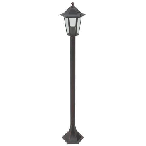 Havestolpelamper 6 stk. E27 110 cm aluminium bronzefarvet