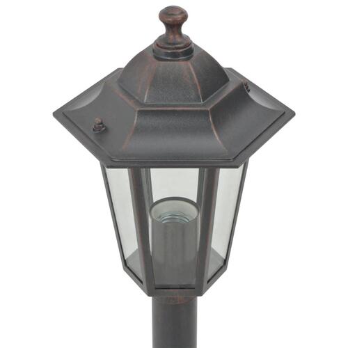 Havestolpelamper 6 stk. E27 110 cm aluminium bronzefarvet